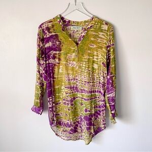 Animal print long sleeve tunic